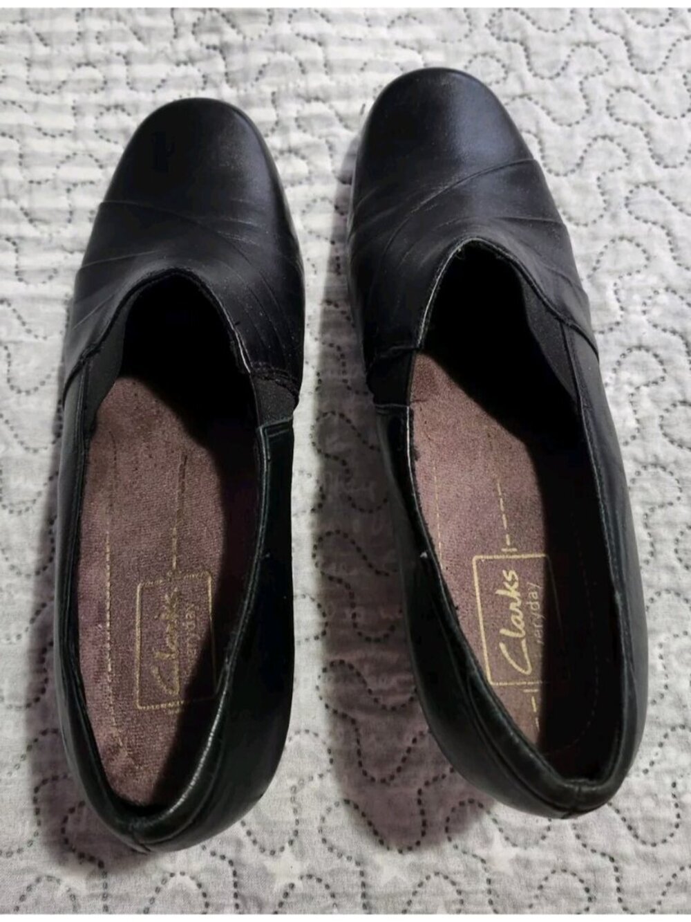 Clarks Sugar Spice Black Pleated Heels 9.5 - Picture 4 of 6